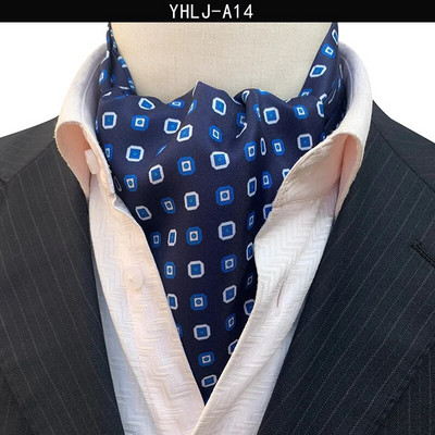 VEEKTIE Brand Old Fashion Ascot Cravată pentru bărbați Formal Business Esarfă de mătase Paisley Floral Verde Jacquard Multicolor Moale Batic de gât