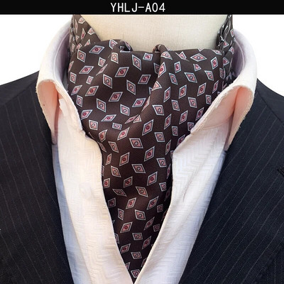 VEEKTIE Brand Old Fashion Ascot Cravată pentru bărbați Formal Business Esarfă de mătase Paisley Floral Verde Jacquard Multicolor Moale Batic de gât