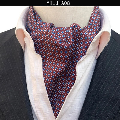 VEEKTIE Brand Old Fashion Ascot Cravată pentru bărbați Formal Business Esarfă de mătase Paisley Floral Verde Jacquard Multicolor Moale Batic de gât