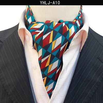 VEEKTIE Brand Old Fashion Ascot Cravată pentru bărbați Formal Business Esarfă de mătase Paisley Floral Verde Jacquard Multicolor Moale Batic de gât