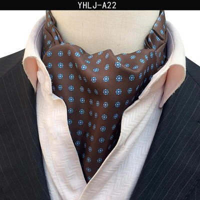 VEEKTIE Brand Old Fashion Ascot Cravată pentru bărbați Formal Business Esarfă de mătase Paisley Floral Verde Jacquard Multicolor Moale Batic de gât