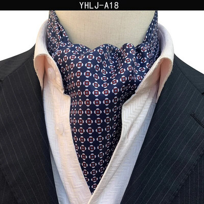 VEEKTIE Brand Old Fashion Ascot Cravată pentru bărbați Formal Business Esarfă de mătase Paisley Floral Verde Jacquard Multicolor Moale Batic de gât