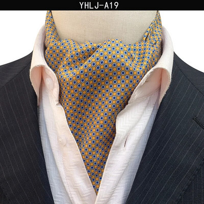 VEEKTIE Brand Old Fashion Ascot Cravată pentru bărbați Formal Business Esarfă de mătase Paisley Floral Verde Jacquard Multicolor Moale Batic de gât