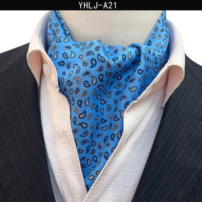 VEEKTIE Brand Old Fashion Ascot Cravată pentru bărbați Formal Business Esarfă de mătase Paisley Floral Verde Jacquard Multicolor Moale Batic de gât