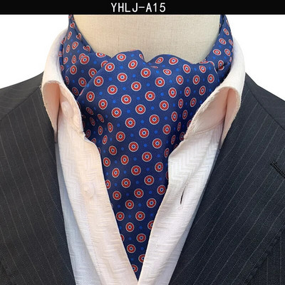 VEEKTIE Brand Old Fashion Ascot Cravată pentru bărbați Formal Business Esarfă de mătase Paisley Floral Verde Jacquard Multicolor Moale Batic de gât