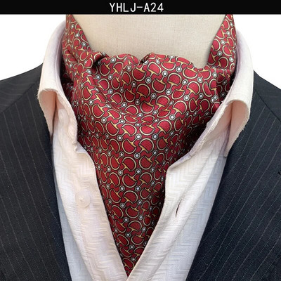 VEEKTIE Brand Old Fashion Ascot Cravată pentru bărbați Formal Business Esarfă de mătase Paisley Floral Verde Jacquard Multicolor Moale Batic de gât