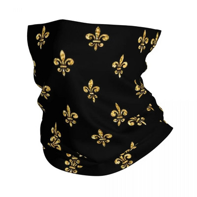 Fleur De Lis Lilija Ziedu Bandana Kakla vāks Apdrukāts Florence Balaclavas Maska Šalle Silta Galvas saite Jāšana Unisex Pieaugušo ziema