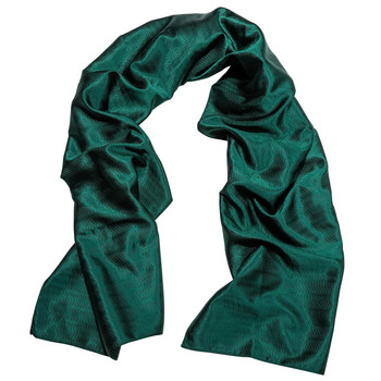 Моден копринен шал за мъже Луксозна дизайнерска лента Зелен плътен сатенен шал Банадан Фулард Пашмина Ежедневен 160см*50см Бари. Уанг