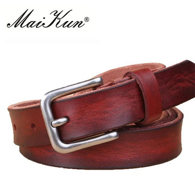MaiKun Curele Subțiri pentru Femei Cureaua Unisex din Piele Veratică Cureaua Femeie cu cataramă din metal