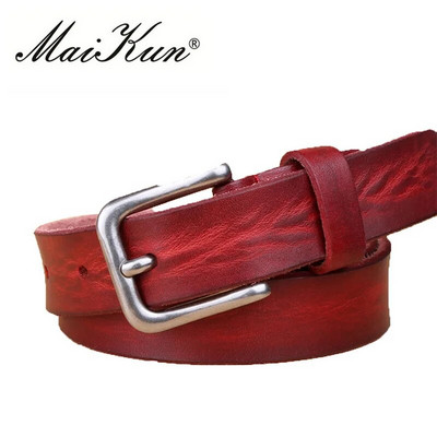 MaiKun Curele Subțiri pentru Femei Cureaua Unisex din Piele Veratică Cureaua Femeie cu cataramă din metal