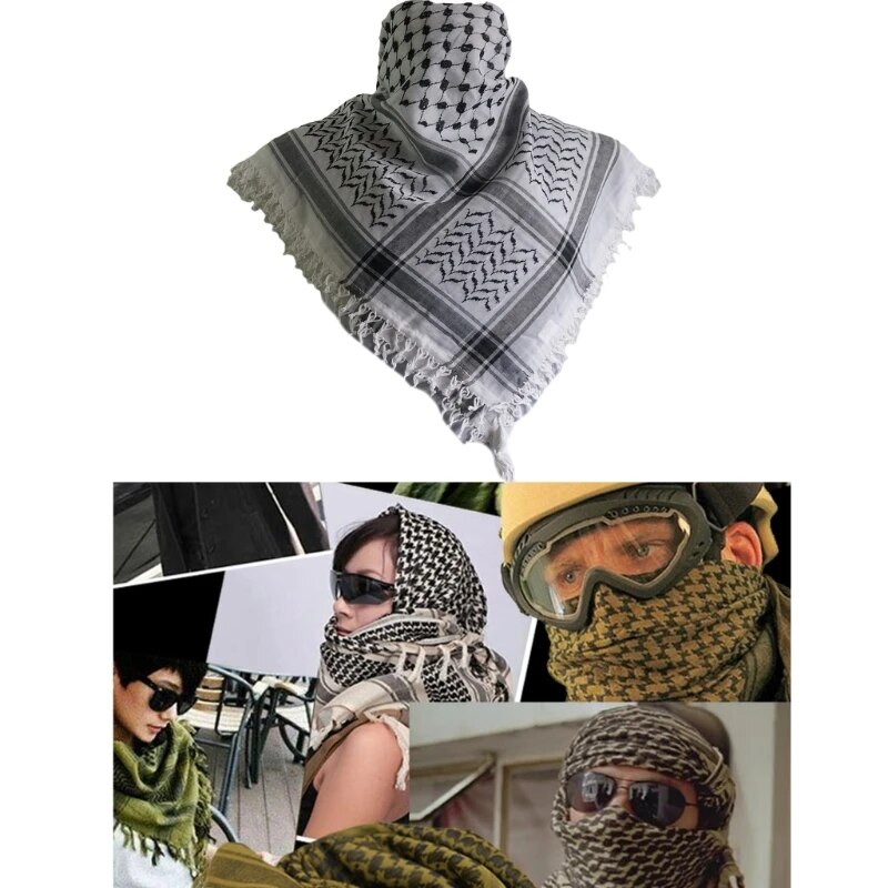 Trendikas täiskasvanutele mõeldud Shemaghi sall žakaarmustriga taktikaliselt araabia Keffiyeh sall