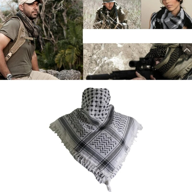Trendikas täiskasvanutele mõeldud Shemaghi sall žakaarmustriga taktikaliselt araabia Keffiyeh sall