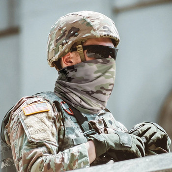 Магическа лента за глава Multicam Camouflage Tactical Neck Warmer Tube Face Cover Bandana Head Military Bicycle Scarf Wristband Pirate Rag