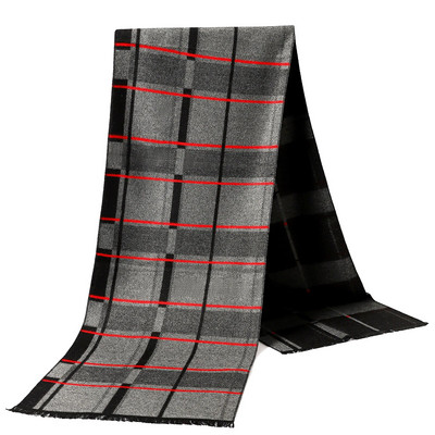 Modes Plaids Silts Kašmira Šalle Ziemas Klasisks Pashmina Šalles Rudens Biezs 180X33CM Pludmales dvielis Vīriešu biznesa aptinumi Šalles