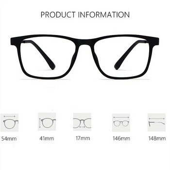 YIMARUILI Ултра леки квадратни удобни големи очила Модни оптични диоптрични очила с рамка от чист титан за мъже HR3068