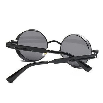 Στρογγυλά μεταλλικά γυαλιά ηλίου Steampunk Ανδρικά γυναικεία γυαλιά μόδας Μάρκα σχεδιαστής Retro Vintage γυαλιά ηλίου UV400