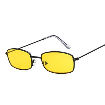 Μεταλλικά τετράγωνα γυαλιά ηλίου Γυναικεία ρετρό μάρκα Ταξίδι Μικρά ορθογώνια γυαλιά ηλίου Αντρικό μαύρο κίτρινο κόκκινο καθρέφτη Vintage Oculos De Sol