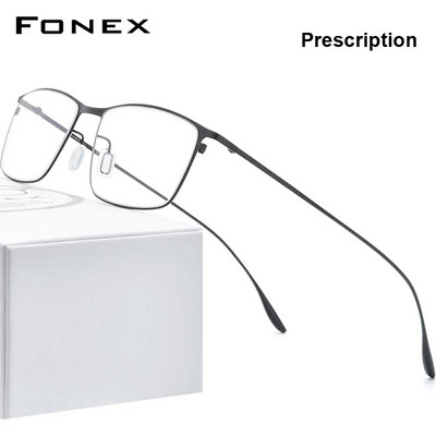 FONEX titāna sakausējuma briļļu ietvars vīriešu kvadrātveida tuvredzība recepšu briļļu ietvari 2020. gada jauni pilnībā optiski korejiešu brilles 8105