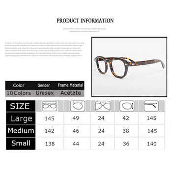Рамка за оптични очила Мъже Жени Johnny Depp LEMTOSH Реколта очила Компютърна ацетатна рамка за очила за мъже Прозрачни лещи