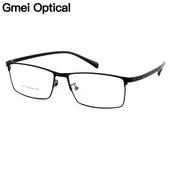 Gmei Optical Vīriešu titāna sakausējuma briļļu ietvari vīriešiem Brilles Elastīgie tempļi Kājas IP galvanizācijas sakausējuma brilles Y7011
