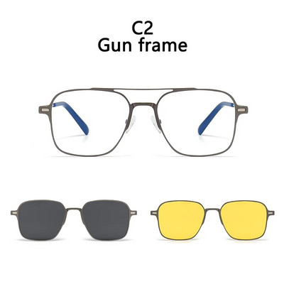 Jauns dizains 3 vienā magnētiskā klipsi uz brillēm Augstas kvalitātes polarizētās saulesbrilles Vīriešu sieviešu pretatspīduma brilles gafas de sol
