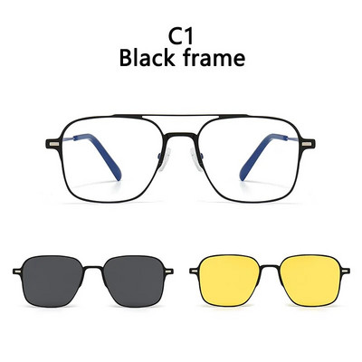 Jauns dizains 3 vienā magnētiskā klipsi uz brillēm Augstas kvalitātes polarizētās saulesbrilles Vīriešu sieviešu pretatspīduma brilles gafas de sol