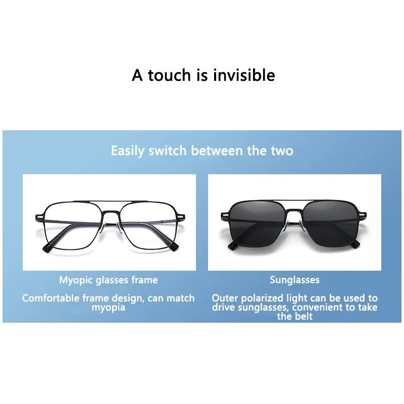 Jauns dizains 3 vienā magnētiskā klipsi uz brillēm Augstas kvalitātes polarizētās saulesbrilles Vīriešu sieviešu pretatspīduma brilles gafas de sol