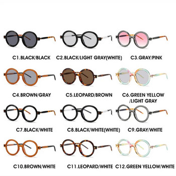 Нови модни ретро извънгабаритни кръгли слънчеви очила за жени Мъже Качество на марката Seven Frame Vintage Designer Слънчеви очила Тенденции нюанс