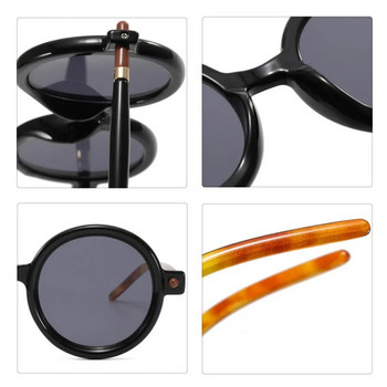 Нови модни ретро извънгабаритни кръгли слънчеви очила за жени Мъже Качество на марката Seven Frame Vintage Designer Слънчеви очила Тенденции нюанс