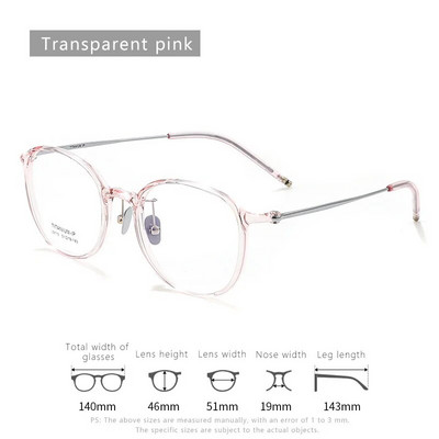 Īpaši vieglas titāna TR90 tuvredzības brilles Retro apaļas, optiskas recepšu briļļu ietvars vīriešiem un sievietēm