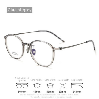 Īpaši vieglas titāna TR90 tuvredzības brilles Retro apaļas, optiskas recepšu briļļu ietvars vīriešiem un sievietēm