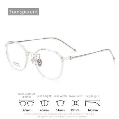 Īpaši vieglas titāna TR90 tuvredzības brilles Retro apaļas, optiskas recepšu briļļu ietvars vīriešiem un sievietēm