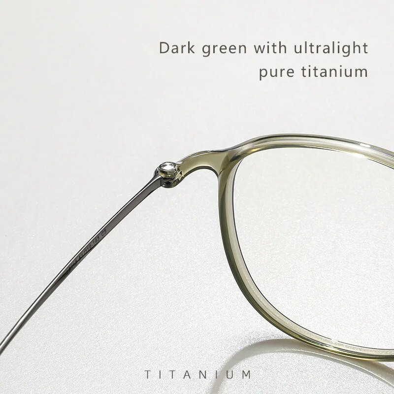 Īpaši vieglas titāna TR90 tuvredzības brilles Retro apaļas, optiskas recepšu briļļu ietvars vīriešiem un sievietēm
