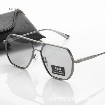 2023 Алуминиево-магнезиеви поляризирани слънчеви очила Фотохромни пилотни слънчеви очила с двоен лъч Мъжки слънчеви очила с хамелеон за шофиране и риболов