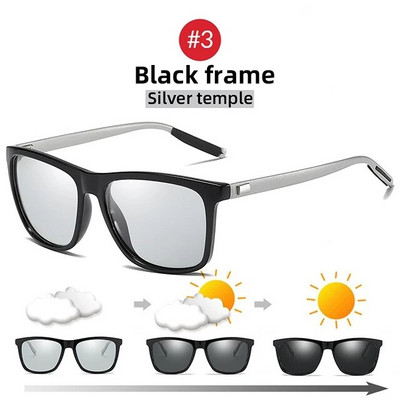 2024. aasta uued fotokroomsed polariseeritud päikeseprillid meeste ruudukujulised klassikalised meeste päikeseprillid kameeleonprillid meeste päikeseprillid sõiduprillid