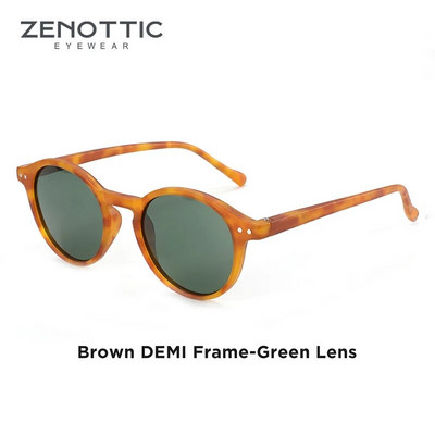 ZENOTTIC retro polarizētās saulesbrilles, 2023. g. 2022. gads vīriešiem, sievietēm, vintage, maza, apaļa rāmja saulesbrilles Polaroid Lens UV400 aizsargbrilles