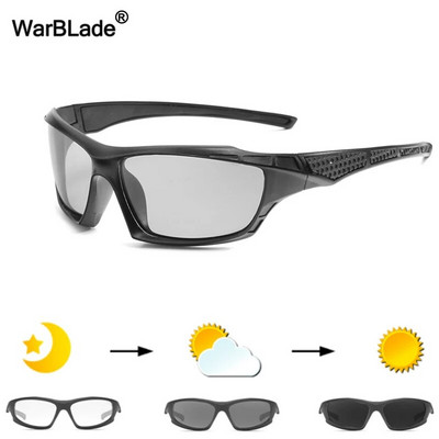 WarBLade vīriešu fotohromas saulesbrilles polarizētas saulesbrilles HD braukšanas brilles hameleonu brilles UV400 dienas nakts braukšanas brilles