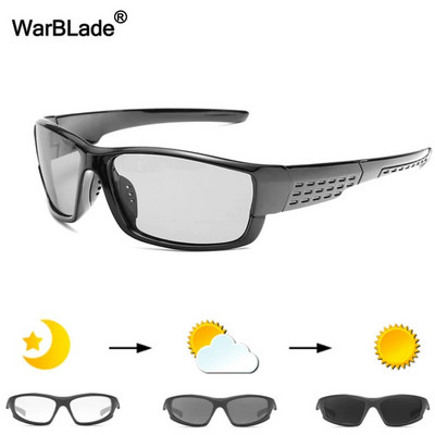 WarBLade vīriešu fotohromas saulesbrilles polarizētas saulesbrilles HD braukšanas brilles hameleonu brilles UV400 dienas nakts braukšanas brilles