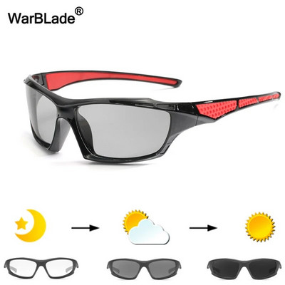 WarBLade vīriešu fotohromas saulesbrilles polarizētas saulesbrilles HD braukšanas brilles hameleonu brilles UV400 dienas nakts braukšanas brilles