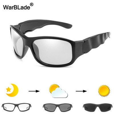 WarBLade vīriešu fotohromas saulesbrilles polarizētas saulesbrilles HD braukšanas brilles hameleonu brilles UV400 dienas nakts braukšanas brilles