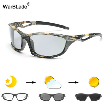 WarBLade vīriešu fotohromas saulesbrilles polarizētas saulesbrilles HD braukšanas brilles hameleonu brilles UV400 dienas nakts braukšanas brilles