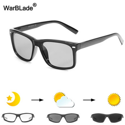 WarBLade vīriešu fotohromas saulesbrilles polarizētas saulesbrilles HD braukšanas brilles hameleonu brilles UV400 dienas nakts braukšanas brilles