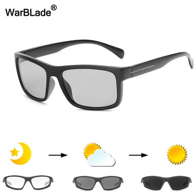 WarBLade vīriešu fotohromas saulesbrilles polarizētas saulesbrilles HD braukšanas brilles hameleonu brilles UV400 dienas nakts braukšanas brilles