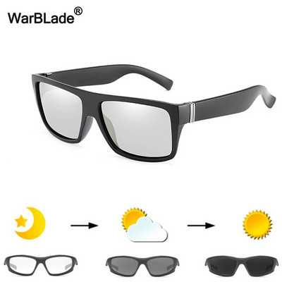 WarBLade vīriešu fotohromas saulesbrilles polarizētas saulesbrilles HD braukšanas brilles hameleonu brilles UV400 dienas nakts braukšanas brilles