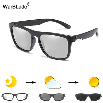 WarBLade vīriešu fotohromas saulesbrilles polarizētas saulesbrilles HD braukšanas brilles hameleonu brilles UV400 dienas nakts braukšanas brilles