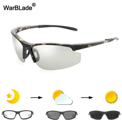 WarBLade vīriešu fotohromas saulesbrilles polarizētas saulesbrilles HD braukšanas brilles hameleonu brilles UV400 dienas nakts braukšanas brilles