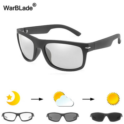 WarBLade vīriešu fotohromas saulesbrilles polarizētas saulesbrilles HD braukšanas brilles hameleonu brilles UV400 dienas nakts braukšanas brilles