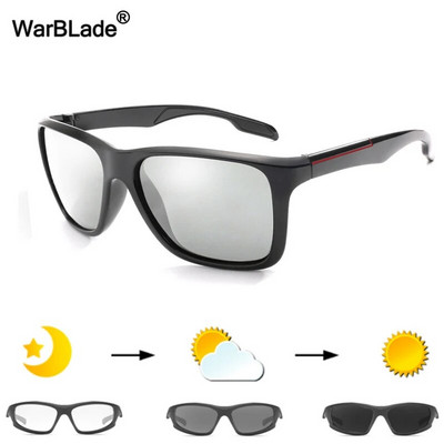 WarBLade vīriešu fotohromas saulesbrilles polarizētas saulesbrilles HD braukšanas brilles hameleonu brilles UV400 dienas nakts braukšanas brilles
