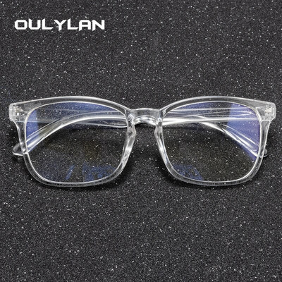 Oulylan Ochelari de vedere transparenți, femei, bărbați, ochelari anti-lumină albastră, rame, femei, bărbați, computer, ochelari, ramă optică transparentă pentru miopie