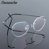 Rame de ochelari ultraușoare Iboode Ochelari de lectură fără montură din titan cu memorie Ochelari de vedere prezbiopi pentru bărbați și femei Design de marcă 2020